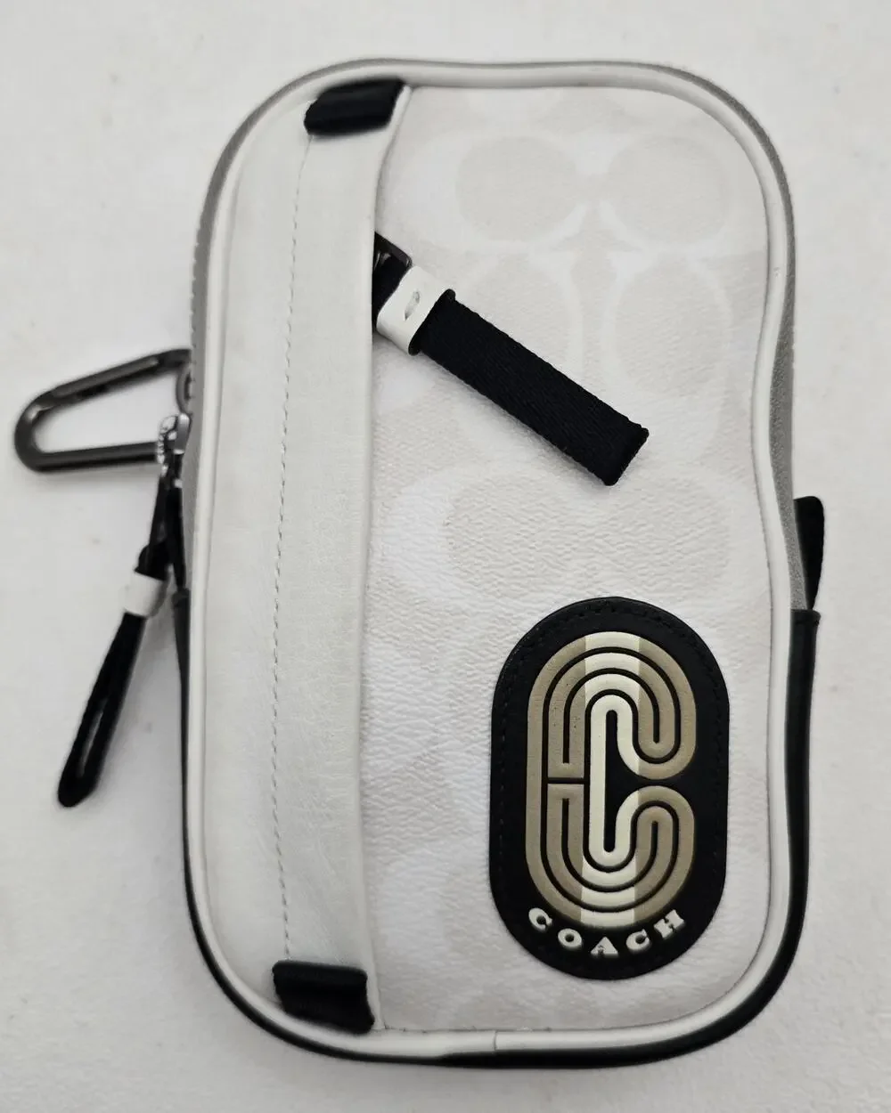 Coach Colorblock Pouch Hybrid-Signature Canvas W/Coach Patch C4269 Chalk Steam